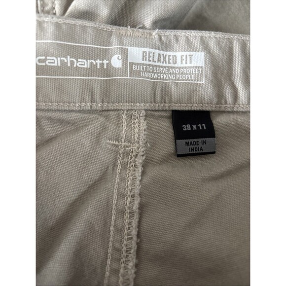 Carhartt Shorts Mens 38 Tan Work Carpenter Utility Duck Canvas BS3652-M - Picture 9 of 11